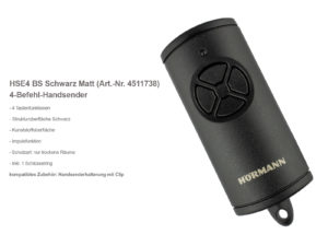 Hörmann HSE4 BS Schwarz Matt 4-Befehl Handsender BiSecur 868 Mhz 4511738 - Adams Tore & Antriebe - Sommer, Wisniowski, Hörmann Vertragshändler
